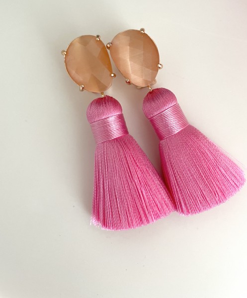 Tassel-Ohrringe silk pink